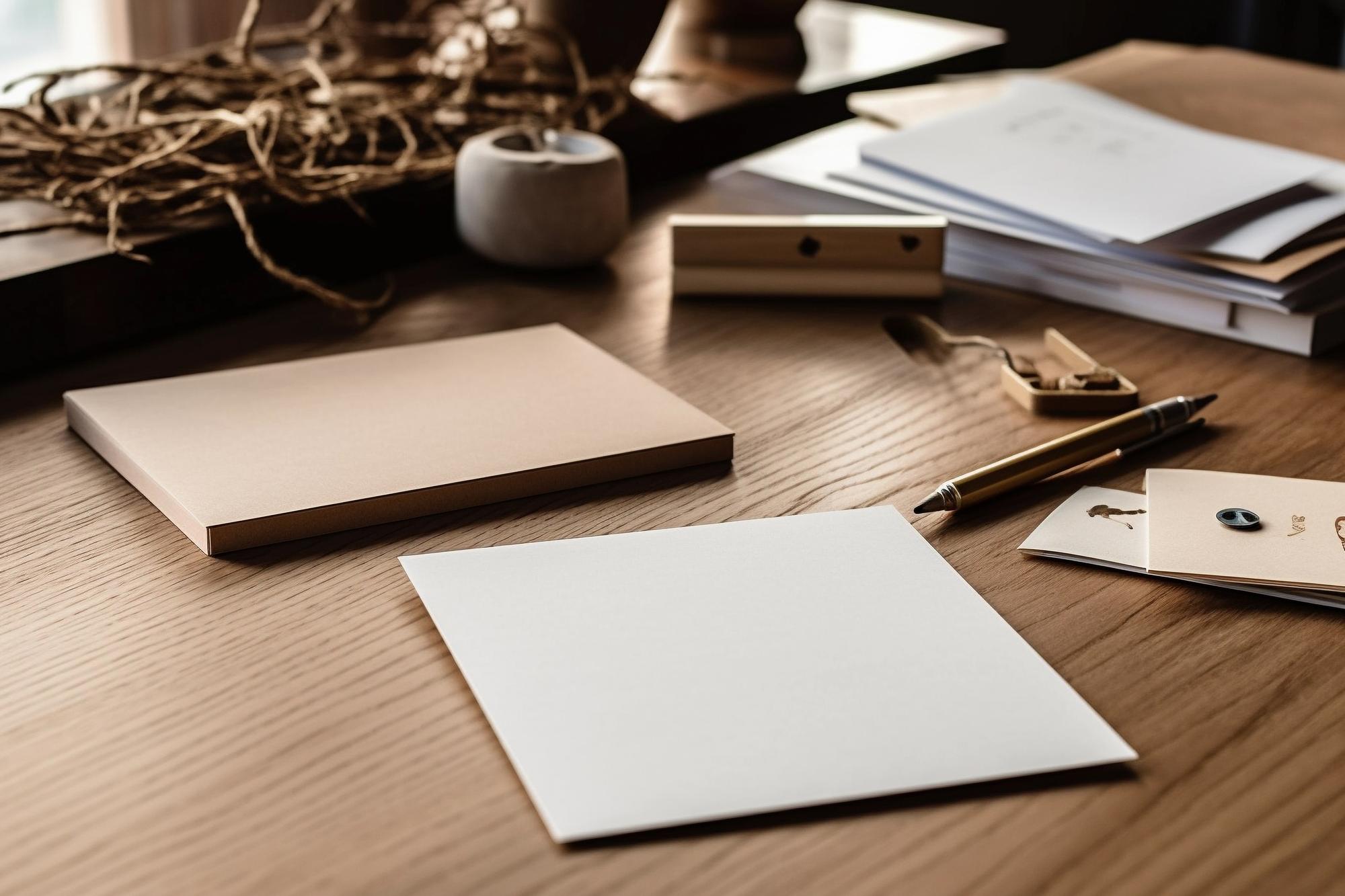 Consultation folder and notes on wooden desk